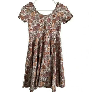 Wild Rich Kids twirl Dress youth 13/14 flower jack-o-lantern pumpkin print